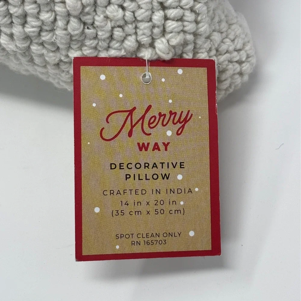 Merry Way Christmas Hooked Train Decorative Pillows Set of 2 Red Black 14x20